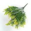 Ramo de flores de espuma de lavanda de 7 tenedores de simulación para boda, decoración del hogar, diente de trigo de simulación, ingeniería plástica, planta verde, flor transfronteriza