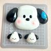Gran y lindo perro Harpa hecho a mano con pegamento en crema, funda para teléfono, hebilla para zapato, colgante, pegatina para refrigerador, accesorios de resina