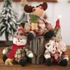 Decoración Navideña Nueva Transfronteriza Bola de Botones a Cuadros Colgante Navideño Muñeco de Nieve Gordo Adornos de Reno Venta al por Mayor