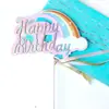 Estrellas Arcoíris Doradas Láser Nubes Enchufe Mesa de Postres para Hornear Bandera Feliz Cumpleaños Enchufe para Pastel