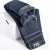 Jeans Gruesos Forrados de Polar Transfronterizos para Hombre, Nuevos Pantalones Largos Casuales de Pierna Recta, Corte Holgado, Elásticos para Otoño e Invierno