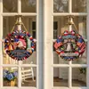 2026 Decoración de Letrero de Madera Patriótico para Puerta del Día de la Independencia Estadounidense Águila Americana Bandera Decoración Patriótica Adorno de Fiesta
