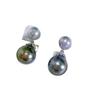 Accesorios DIY Plata de Ley S925 Aretes Simples de Joker de Doble Cuenta Aretes Soporte Vacío Aretes Hechos a Mano Soporte Plateado Material de Joyería