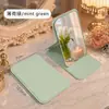 Espejo de maquillaje plegable cuadrado estilo moderno simple con logo personalizado, de mano, portátil, espejo pequeño, lente de vidrio, regalo