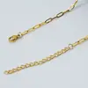 Corrente de Pulseira e Colar com Clipe de Papel Banhado a Ouro Real em Aço Titânio Europeu e Americano Corrente de Clavícula Simples Versátil da Moda Corrente para Joias DIY
