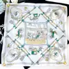 Pañuelo de Seda Estilo Europeo y Americano para Paseo a Caballo Bufanda Cuadrada Pequeña de Seda de Morera Versátil Decorativa para Primavera y Verano Bufanda Protectora para el Cuello