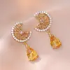 Aretes para Mujer, Aretes de Flor Corazón con Circonita Micro-pavimentada de Cobre, Nueva Moda de Nicho, Diseño Simple, Joyería de Temperamento y Versátil