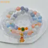 Pulseras de Doble Círculo de Nácar Cambia Color para Tiktok y Kuaishou con Accesorios de Calabaza, Pulseras Arcoíris de Múltiples Círculos, Artículo Popular en Transmisiones en Vivo