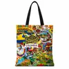 Bolsa de Lona para Gatinho Pintura a Óleo Transfronteiriça Temu Bolsa Tote de Lona com Impressão Digital Bolsa Tote para Ir ao Trabalho Compras Personalização
