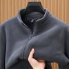Otoño e Invierno Nuevo Forro polar Ao-grain para hombre Cárdigan casual con cremallera y cuello vertical Combinación con todo Engrosado Cálido Forro polar polar Chaqueta de color sólido