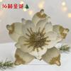Decoraciones Navideñas Flores Artificiales Flores Navideñas Tela de Alta Gama Polvo Adhesivo Lentejuelas Flores de Magnolia Artificiales Flores Decorativas Navideñas