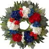 2026 Día de la Independencia Estadounidense Bestseller Transfronterizo Corona del Día de la Independencia Adecuada para Puerta Principal Día de los Caídos Flores Artificiales