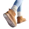 Botas de Nieve de Suela Gruesa para Mujer Otoño Invierno Felpa Plus Botines Cálidos Zapatos de Algodón Retro Antideslizantes Cuero Piel Integrada Botas Panadero Hombre Perezoso