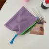 Bolsa Prellis de Color Contrastante de Gran Capacidad Bolsa de Cosméticos Estilo Ins para Mujer Bolsa Portátil de Almacenamiento para Cosméticos para Cuidado de la Piel Lavado y Almacenamiento
