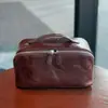 Bolsa de Cosméticos Portátil de Couro Bovino de Primeira Camada Curtido Vegetal Grande Capacidade Estilo Europeu Luxo Leve Bolsa de Higiene Pessoal Portátil Bolsa de Armazenamento de Viagem de Couro Genuíno