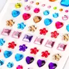 Pegatinas de Cristal Pegatinas de Cara de Hada Niños Niña Corazón Viento de Princesa Pegatinas Decorativas para la Cara Pintura Pegatinas de Maquillaje para Escenario
