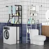 Estante de Almacenamiento para Baño, Estante de Esquina para Almacenamiento de Inodoro sin Taladro, Estante de Piso de Acero Inoxidable para Lavadora que Ahorra Espacio