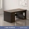 Moderno conjunto de escritorio de oficina minimalista para dos personas para empleados, combinación simple y completa de escritorio de computadora y silla