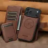 Funda para Teléfono Plegable Iphone18Pro, Funda de Cuero S26U con Ranura para Tarjeta, Soporte de Carga Inalámbrica Magnético Tres en Uno