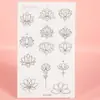 Pegatinas de Tatuaje Impermeables Línea de Loto Estilo Zen Transfronterizas, Impermeables y de Larga Duración, Adecuadas para Cuello y Brazos, Pegatinas de Tatuaje Personalizadas de Nicho