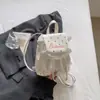 Mochila de Cachorro Desenho Animado Estilo Coreano Ins para Mulheres com Design Plissado e Acabamento em Renda, Bolsa Escolar Fofa para Estudantes, Bolsa de Mão