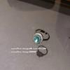 Anillo de Aguamarina Brillante Chapado en Oro de 18K Micro-incrustado Zircón Azul Aguamarina Anillo Diamante Flash de Lazo Desnudo Mano Portátil