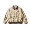 Roupas Vintage 25 Outono Novo Japonês Retro Color-Block Gola Reversível Jaqueta de Trabalho para Homens Estudantes Solta Casual