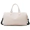 Bolsa Esportiva Fitness Simples Portátil de Cor Sólida Leve com Compartimento Separado para Roupas Molhadas e Secas Bolsa de Armazenamento de Viagem Bolsa de Bagagem para Saída com Textura PU
