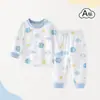 Conjunto de Top de Manga Larga y Pantalones de Otoño para Niños Ropa Interior Separada Infantil Algodón Puro Pijamas de Bebé Ropa de Casa de Manga Larga para Niñas de Primavera y Otoño