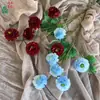 6 Cabezas de Lila, Crisantemo de Carpa Dragón, Alfombra Roja de Boda Fresca, Flores Artificiales para Exhibición, Flores Simuladas para Fondo de Recepción de Hotel