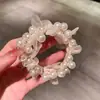 Nova Coleção Coreana de Scrunchies Plissados de Renda com um Toque de Luxo, Acessório de Prendedor de Cabelo Simples e Moderno com um Toque de Elegância