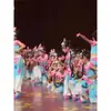 Jardín de Peras Flor Pequeña Danza Dan Disfraz Tinta Rosa Flor Bonita Dan Ópera Escenario Performance Grupo de Mujeres Danza de Grupo Repertorio Ópera de Pekín