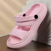 Tamancos de verão infantis, sapatos de praia antiderrapantes de sola macia para meninos, sandálias de desenho animado para meninas, sapatos de casa de uso duplo