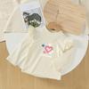 Ropa interior térmica de terciopelo para niños, camisa base para niñas, ropa de primavera y otoño para niñas, top de una pieza para niños, cuello medio alto para bebés