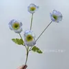 Amapola Artificial de 4 Cabezas con Hojas, Ramo de Flores Falsas Táctiles Realistas, Decoración de Arreglo Floral para Mesa de Comedor de Sala de Estar, Transfronterizo