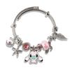Pulsera con colgante Pan Jia Shi Di Zi, anillo de mano de acero inoxidable con borde cruzado, pulsera con microincrustaciones de gota de aceite de dibujos animados.
