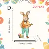 Adornos de Conejo de Madera de Pascua Transfronterizos, Formas de Conejo de Dibujos Animados Pintadas, Atmósfera Festiva, Artesanías de Madera de Escritorio