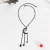 Europeu e americano Cross-border Jewelry Moon Tassel Clavícula Neckchain Choker Vintage Gothic Water Drop Neckwear NK25060