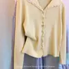Camisa Base con Solapa de Encaje Estilo Chanel para Mujer, Nuevo Top de Punto Coreano Otoñal con Cuello Semiabierto y Acabado de Lujo para Chicas a la Moda