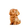 Figura de cachorro Husky lindo Atrae Riqueza Decoración del hogar Artesanía Adorno de escritorio Estatua de perro del Zodiaco Talla en madera de cedro