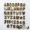 Accesorios para Joyería Vintage DIY Zakka Retro Formas de Números Letras Símbolos Piezas Planas Perforadas Extra Grandes