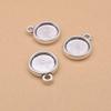 Accesorios de joyería DIY Gema del Tiempo soporte inferior 10MM doble cara colgante único collar plata antigua 100 piezas/bolsa