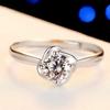 Anillo estilo coreano 925 de apertura para mujer Anillo para mujer con forma de flor Anillo de trébol de la suerte con incrustaciones de diamantes Joyería de moda simple de Han Dong Gate