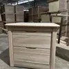 Mesita de noche de madera maciza, estilo chino, diseño simple y moderno, adecuada para dormitorios, con espacio de almacenamiento, un simple gabinete de 3 niveles para la mesita de noche