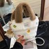 Bolso peludo para mujer, versátil para otoño e invierno 2026, nuevo diseño de moda de nicho, bolso de hombro cruzado, bolso de cubo peludo de mano