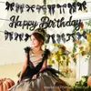 Ba470 Banderín de Cumpleaños con Tema de Lazo Negro 3 Banderines Bandera Colgante de Princesa Oscura Bandera