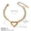 Colar Coração Vazado Francês Mais Vendido Aço Inoxidável Banhado a Ouro Real 18K Pulseira Simples Elegante Estilo Ins Transfronteiriço