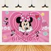 Amazon Minnie Mickey Tela de Decoración de Fondo Tema de Mickey Mouse Banner de Decoración para Fiesta de Cumpleaños Accesorios de Fotografía