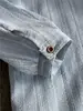 Top de rayas de manga larga holgado con solapa Otoño Temprano Casual Camisa Polo de una sola pieza para mujer Moda de Otoño Nicho A7064