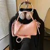 Bolsa de ombro casual de nylon da moda, grande capacidade, bolsa feminina para o trabalho, bolsa quadrada pequena, bolsa tote, bolsa de axila, fresca e doce